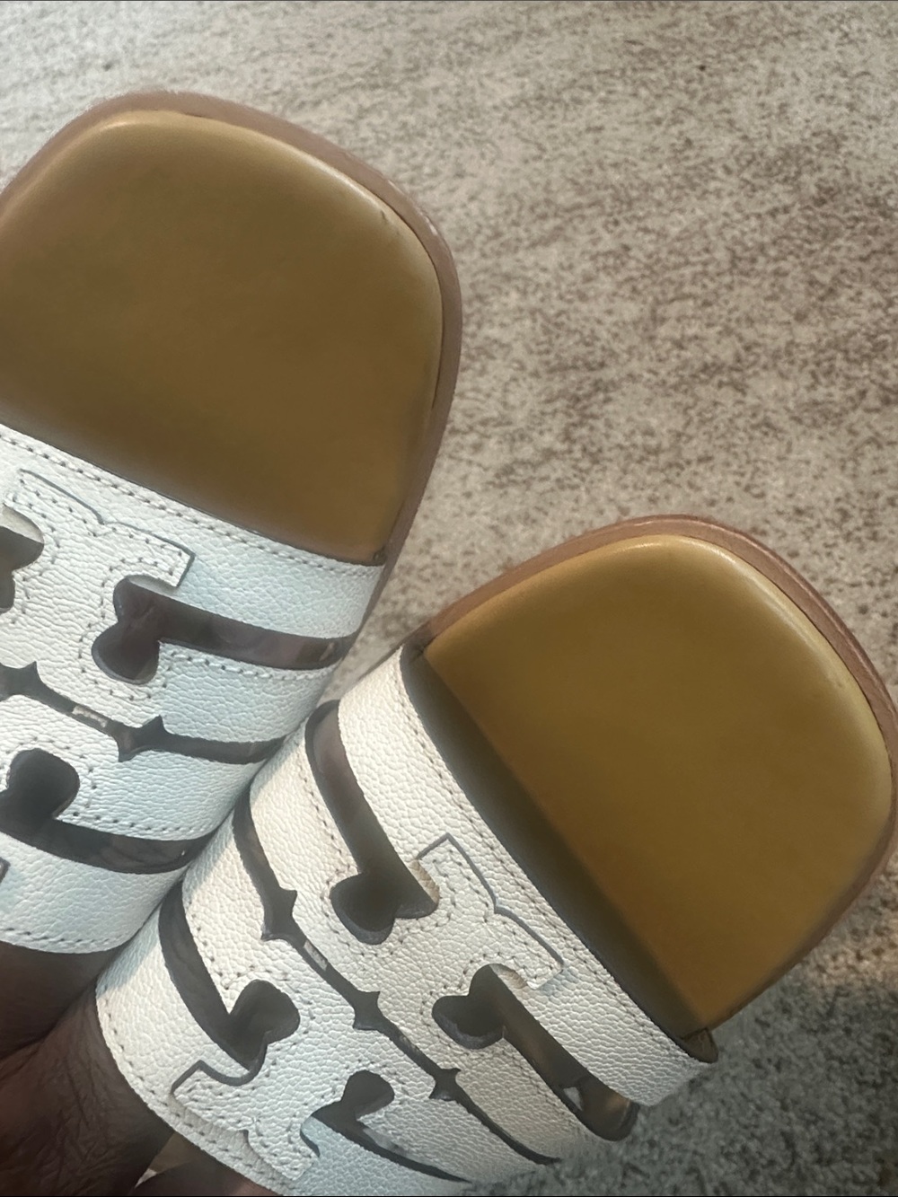 Tory Burch Women's Ines Cage Slide Leather Sandals 9 - Picture 4 of 7